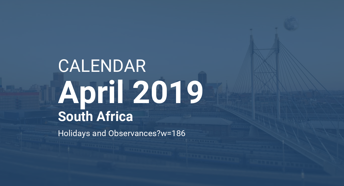 April 2019 Calendar South Africa